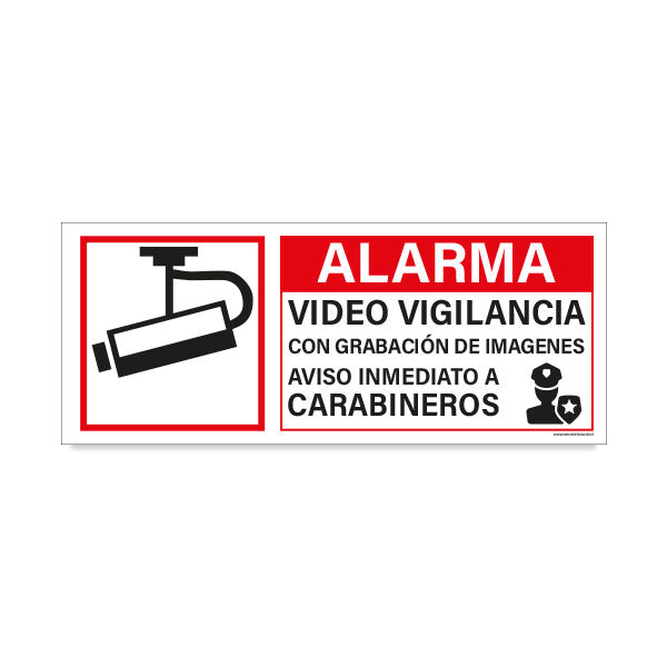 Señalética Alarma Video Vigilancia 60x40cm Reflectante