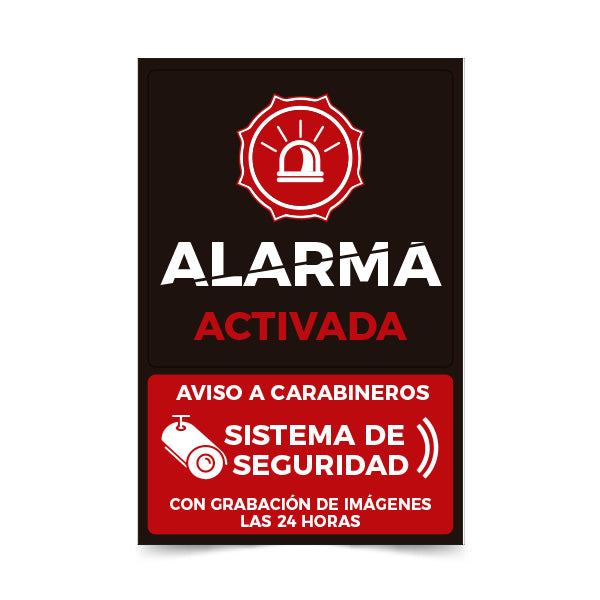 Cartel Metalico Alarma