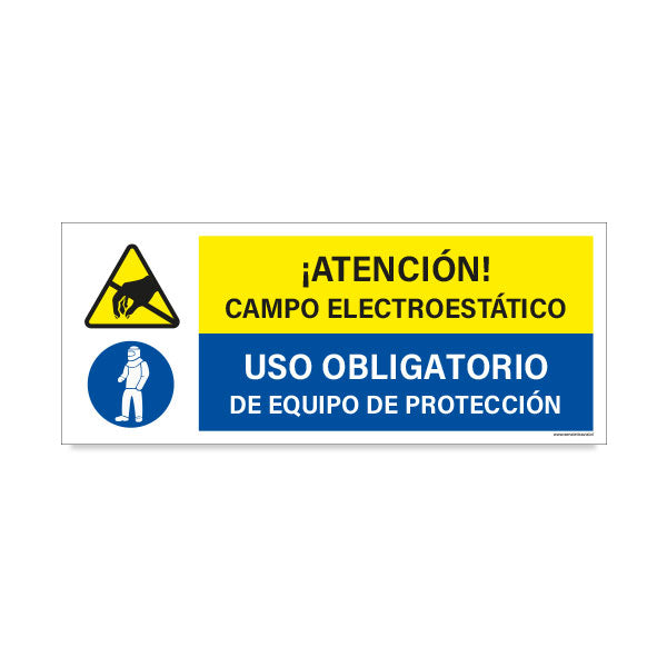 Atención Campo Electroestático - Uso Obligatorio de Equipo de Protección