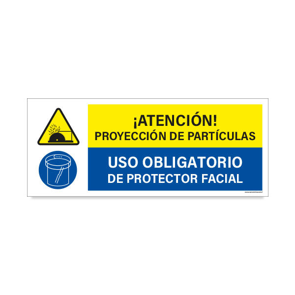 Atención Proyección de Partículas - Uso Obligatorio de Protector Facial