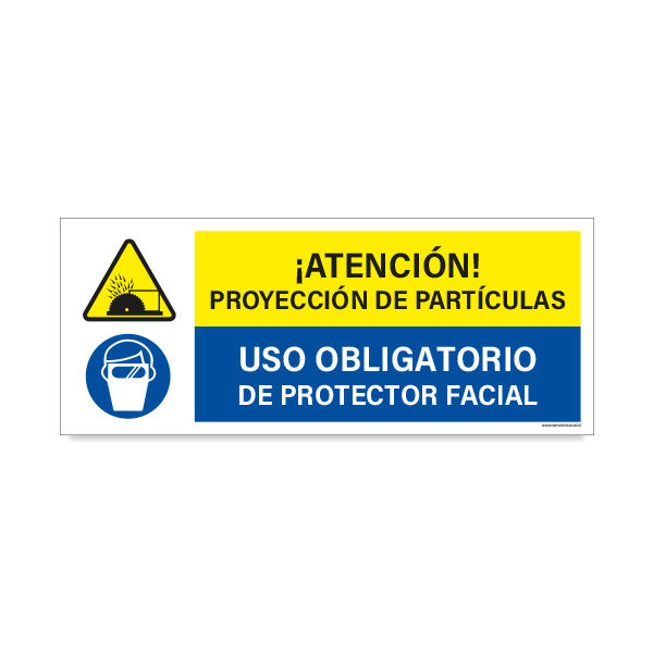 Atención Proyección de Partículas - Uso Obligatorio de Protector Facial