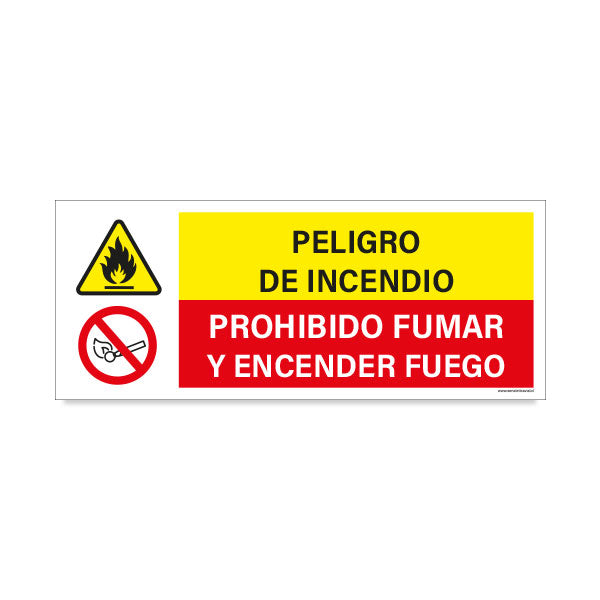 Peligro de Incendio - Prohibido Fumar y Encender Fuego