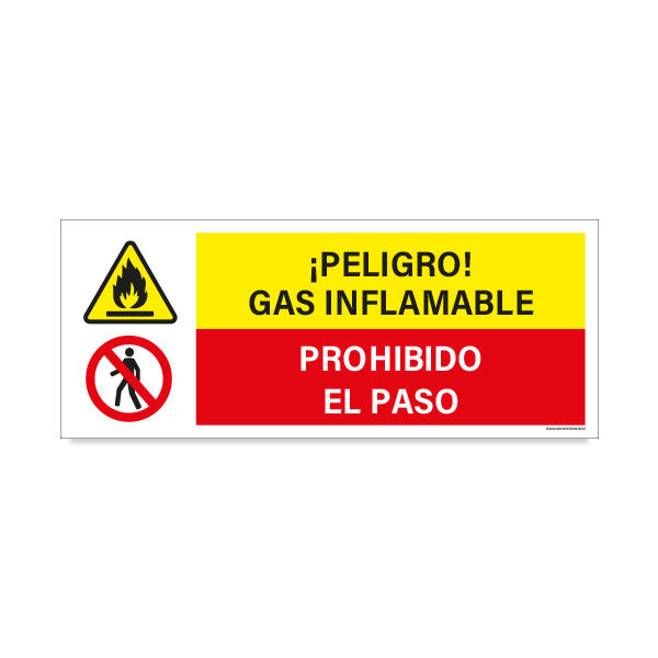 Atención Gas Inflamable - Prohibido el Paso