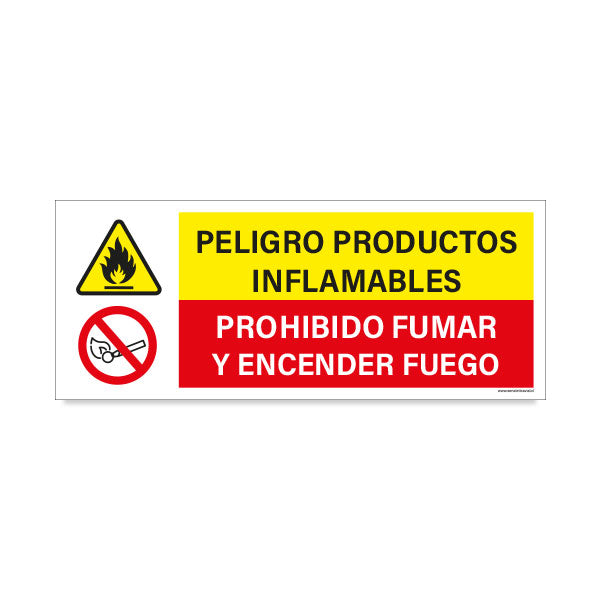 Peligro Productos Inflamables - Prohibido Fumar y Encender Fuego