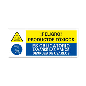 Peligro Productos Tóxicos - Es Obligatorio Lavarse Las Manos después de Usarlos