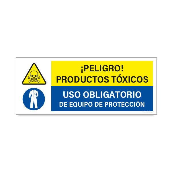 Peligro Productos Tóxicos - Uso Obligatorio de  Equipo de Protección