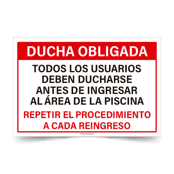 Ducha Obligada Todos los usuarios deben ducharse