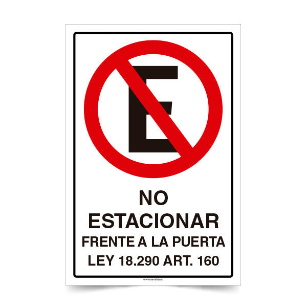 No Estacionar Frente a la Puerta Ley 18290 Art 160