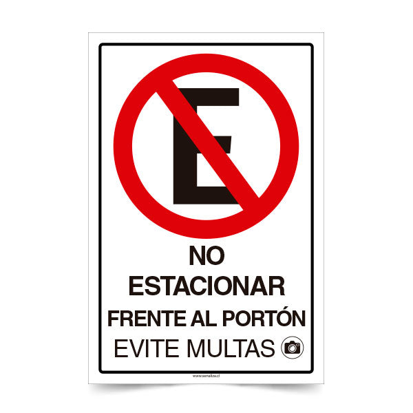 No Estacionar Frente al Portón Evite Multas