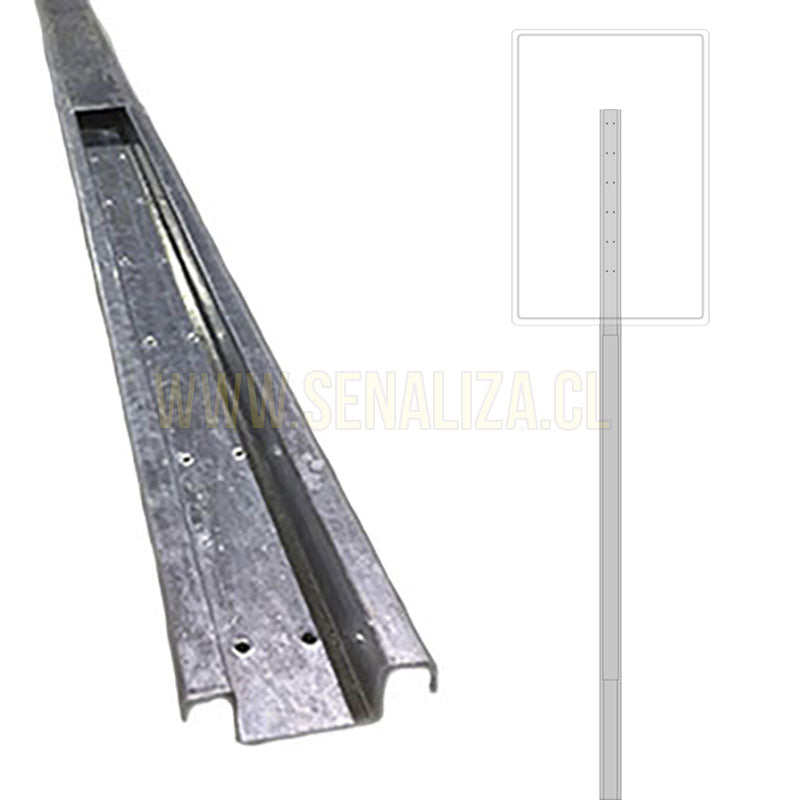 Poste Omega Galvanizado 3,5 Mts 2,5mm
