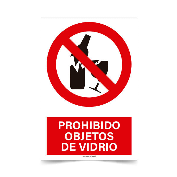 Prohibido Objetos de Vidrio