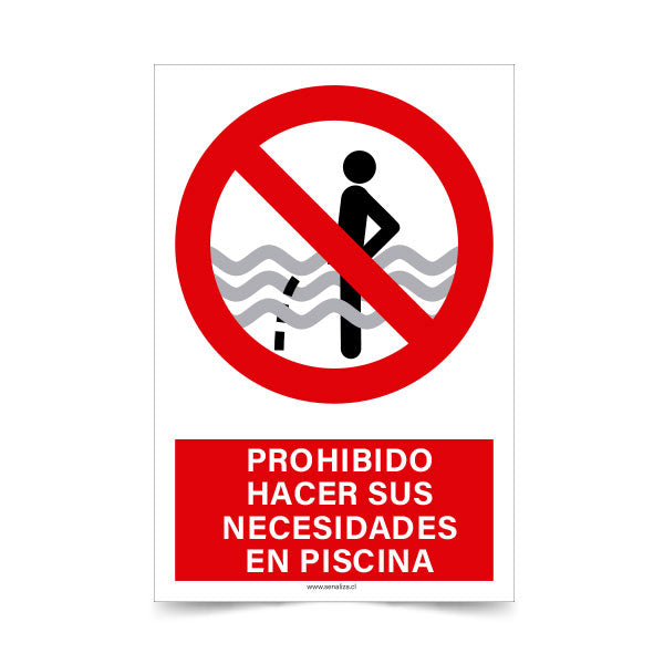 Prohibido Hacer sus Necesidades en Piscina