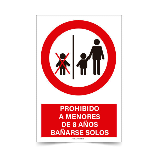 Prohibido a Menores de 8 Años Bañarse Solos