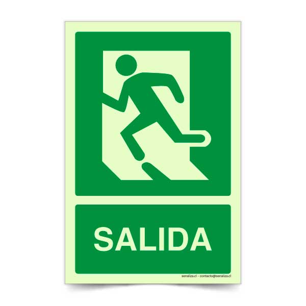Salida Izquierda Corriendo Fotoluminiscente