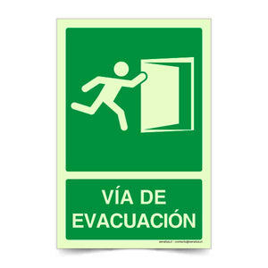 Vía de Evacuación Derecha Corriendo Fotoluminiscente