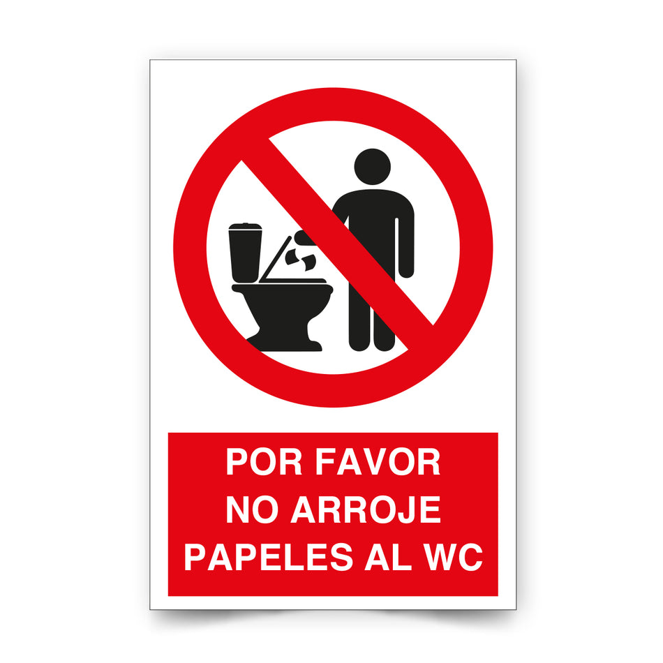 Por favor No Arroje Papeles al WC